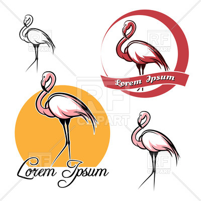 400x400 Set Of Flamingo Logo Royalty Free Vector Clip Art Image