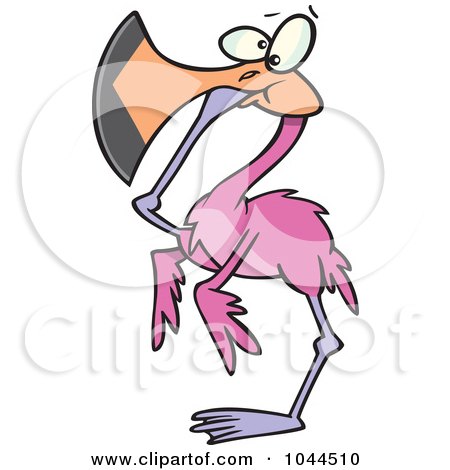 450x470 Royalty Free (Rf) Clip Art Illustration Of A Cartoon Flamingo