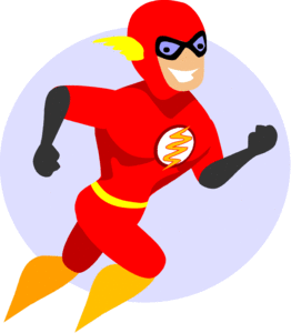 262x300 Free Flash Superhero Cartoon Character Vector Clip Art Image