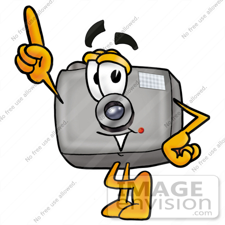 450x450 Clip Art Graphic Of A Flash Camera Cartoon Character Pointing