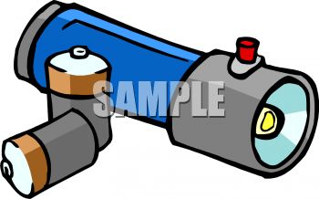 350x218 Royalty Free Clipart Image Batteries And A Flashlight