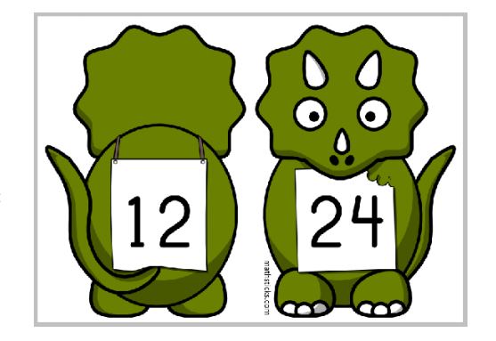 557x383 Dinosaur Doubling And Halving Flash Cards