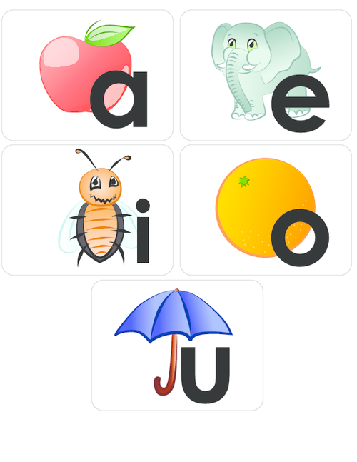 500x647 Vowels Flashcard Set Aeiou