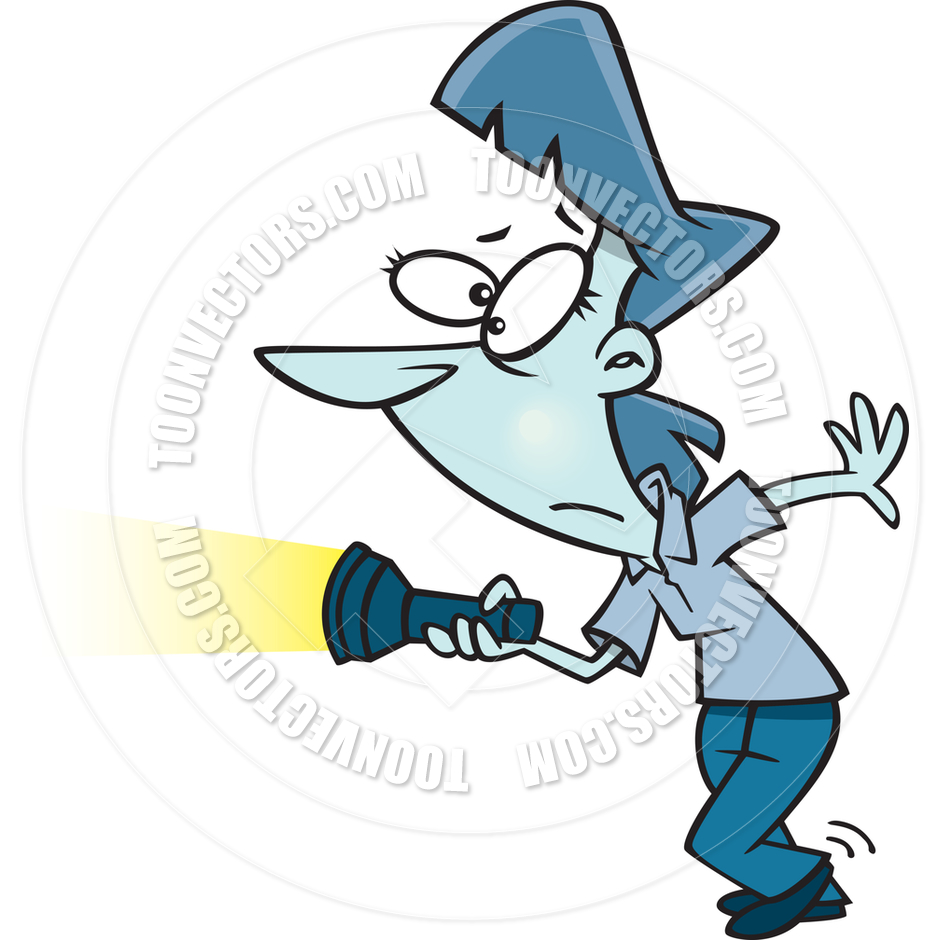 940x940 Cartoon Nervous Lady With Flashlight By Ron Leishman Toon