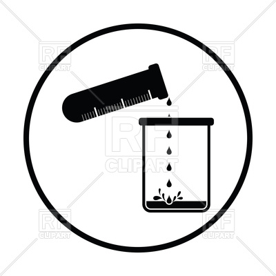 400x400 Icon Of Chemistry Beaker Pour Liquid In Flask Royalty Free Vector