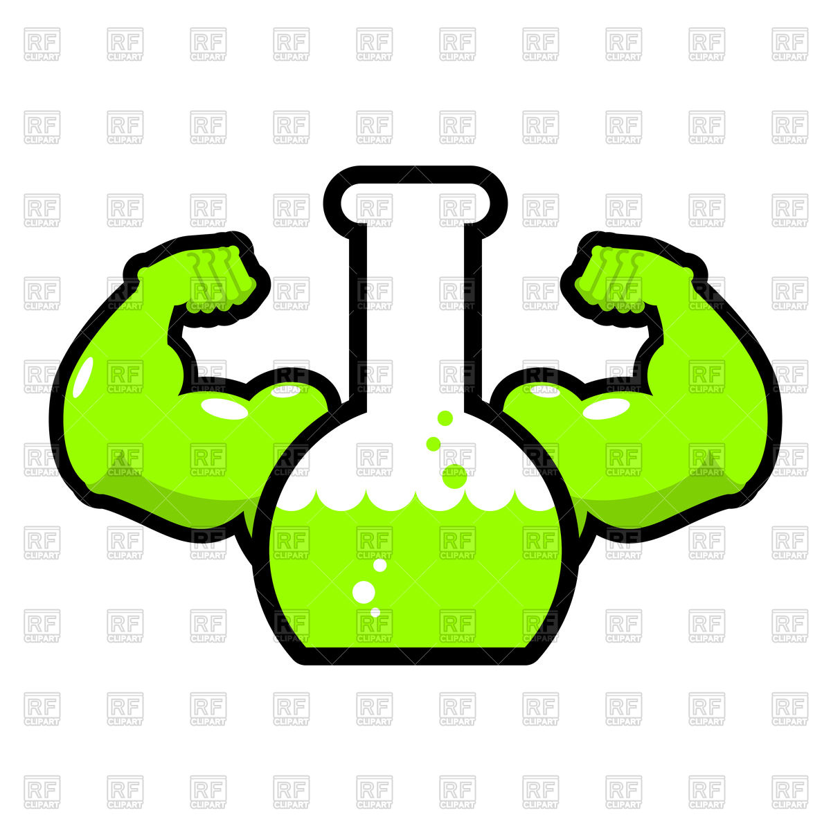 1200x1200 Strong Green Chemical Flask Royalty Free Vector Clip Art Image