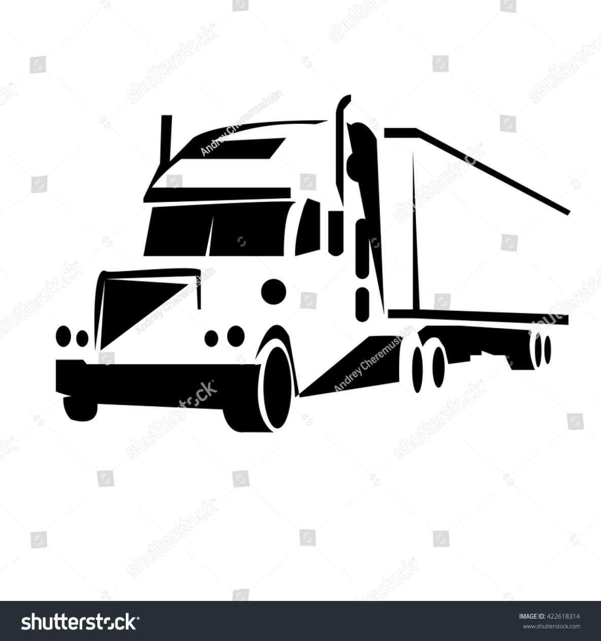 1185x1264 Flat Bed Truck Vector