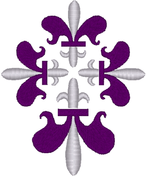 300x362 Fleur De Lis Cross Embroidery Design
