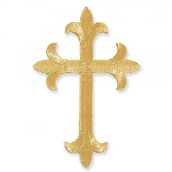 600x600 Apparel Fleur Di Lis Cross Wcrown Applique