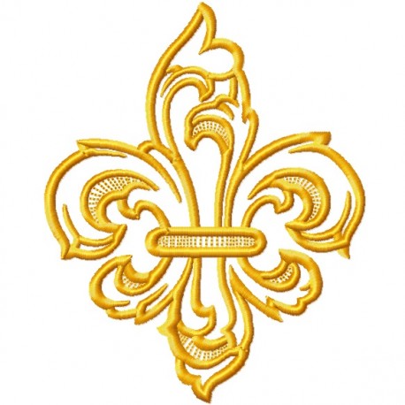 458x458 Fleur De Lis Gold Fill Embroidery Design