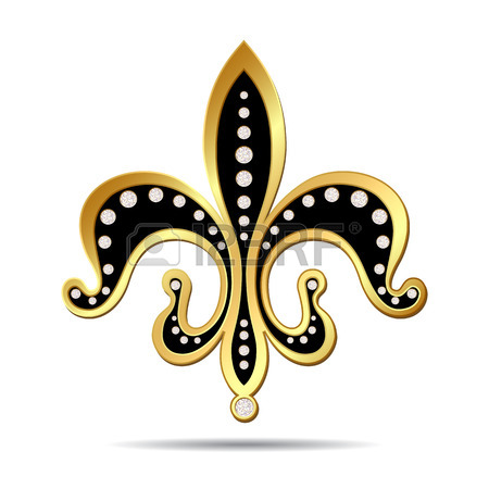 450x450 Golden And Purple Fleur De Lis Decorative Design Or Heraldic