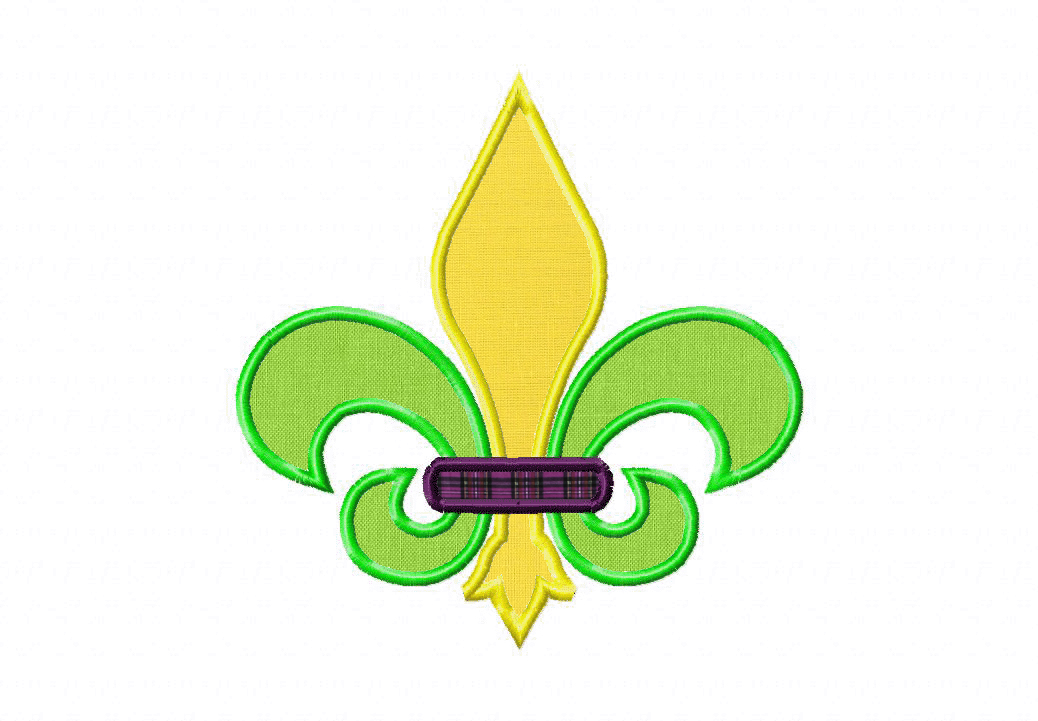 1038x721 Multi Colored Fleur De Lis Machine Embroidery Includes Both