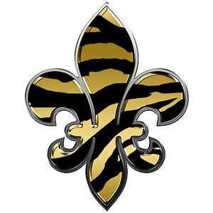 300x300 New Orleans Saints Fleur De Lis Decal, Black And Gold, Superbowl