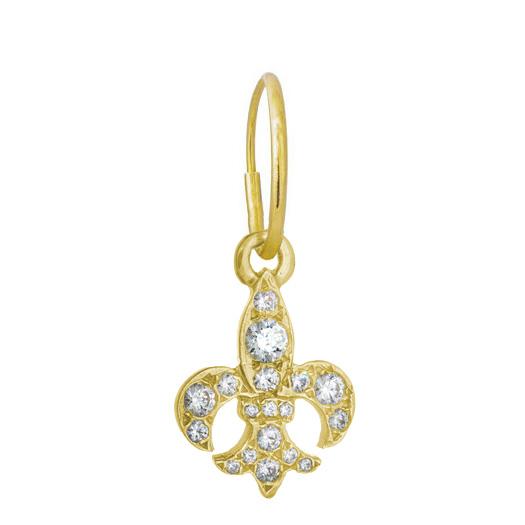 525x525 Pave Fleur De Lis Earring Lee Brevard 18k Gold Brevard