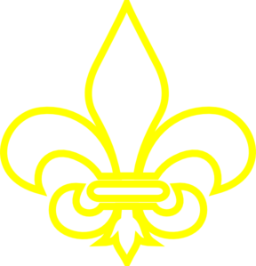 288x299 Yellow Outline Fleur De Lis Clip Art