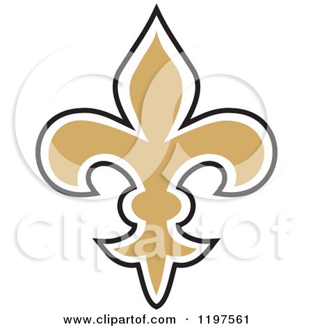 450x470 Clipart Of A Black White And Golden Fleur De Lis