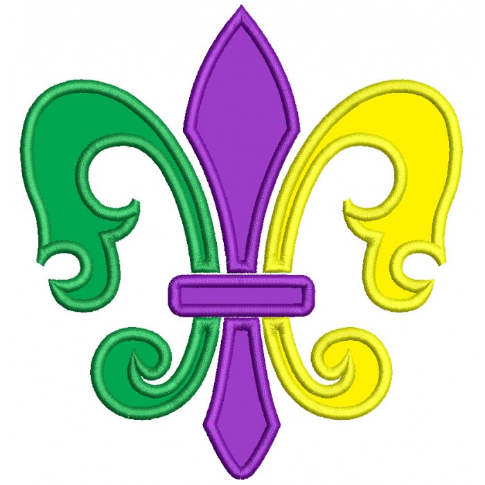 700x700 Mardi Gras Fleur De Lis Applique Machine Embroidery Design