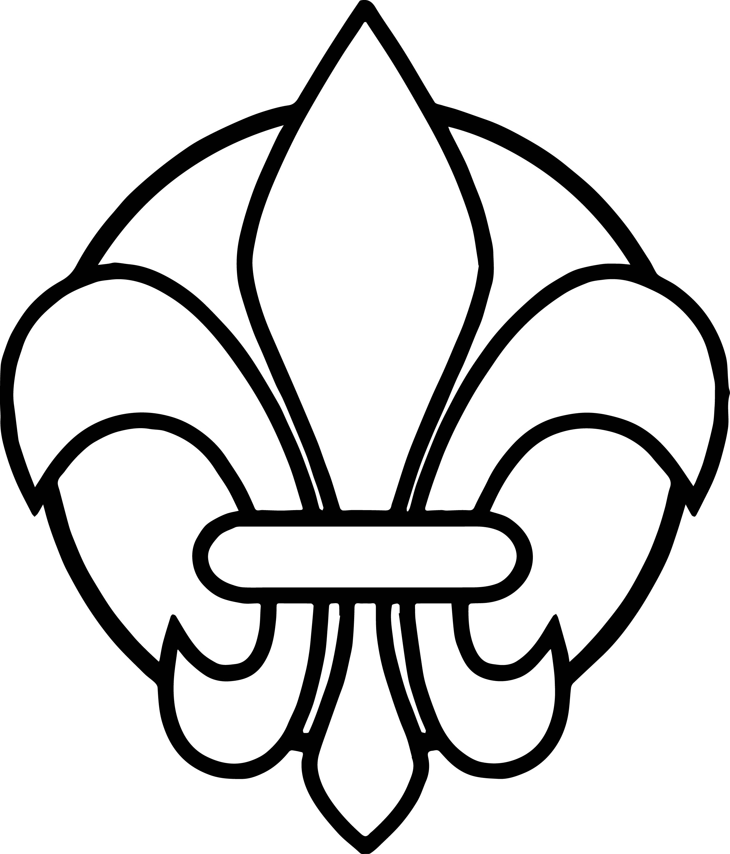2496x2918 Fleur De Lis Aztec Shape Coloring Page Wecoloringpage