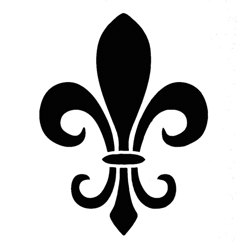 500x500 Cross Fleur De Lis Die Cut Vinyl Decal Pv243