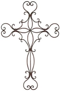 210x320 Elegant 25 Large Black Metal Fleur De Lis Cross Home