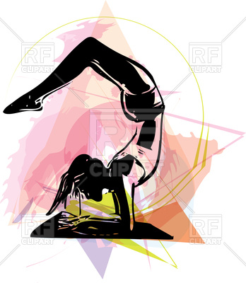 348x400 Yoga Woman On Abstract Background