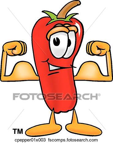 369x470 Clipart Of Chili Pepper Flexing Muscles Cpepper01x003
