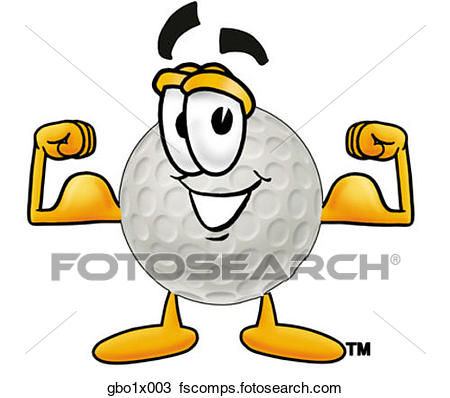450x398 Clipart Of Golf Ball Flexing Muscles Gbo1x003