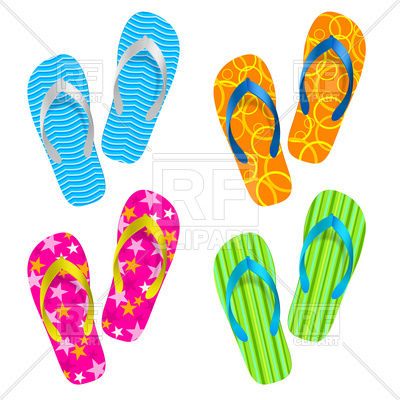 400x400 Flip Flops (Thongs) Set Royalty Free Vector Clip Art Image