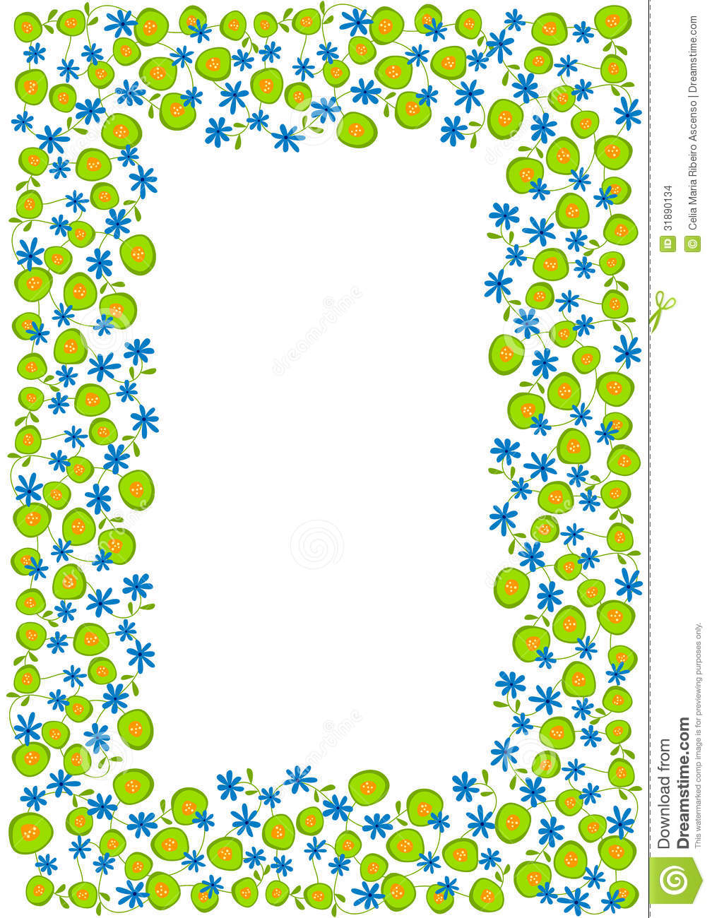 1008x1300 Blue And Green Border Clipart