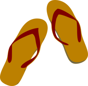 300x294 Tan And Burgundy Flip Flops Clip Art