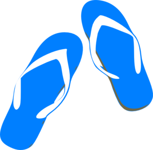 300x294 Blue Flip Flops Clip Art