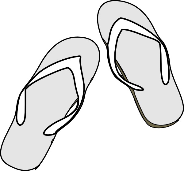600x559 Flip Flops Black White Clip Art