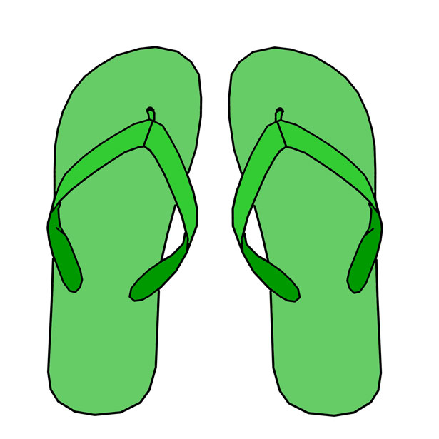 615x615 Green Flip Flops Clipart Famclipart