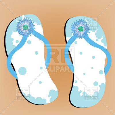 400x400 Flip Flops On Sandy Beach Royalty Free Vector Clip Art Image