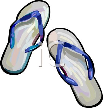 333x350 Picture Of A Pair Of Blue Flip Flop Sandals In A Vector Clip Art