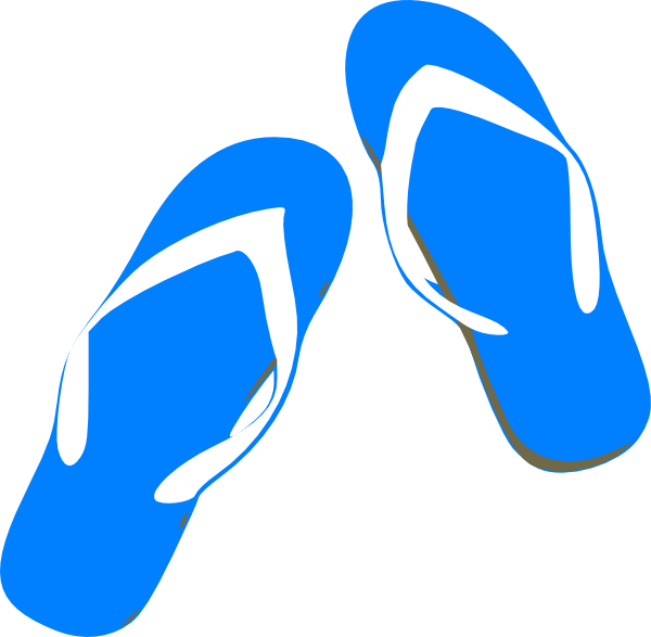 600x587 Blue Flip Flops Clip Art