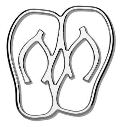 400x420 Flip Flops 3 D Chrome Plated Sticker, Flip Flop Stickers, 2925