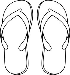 236x252 Flip Flop Pattern. Use The Printable Outline For Crafts, Creating