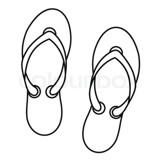 320x320 Stylized Twisted Rubber Flip Flop Logo Template, Vector