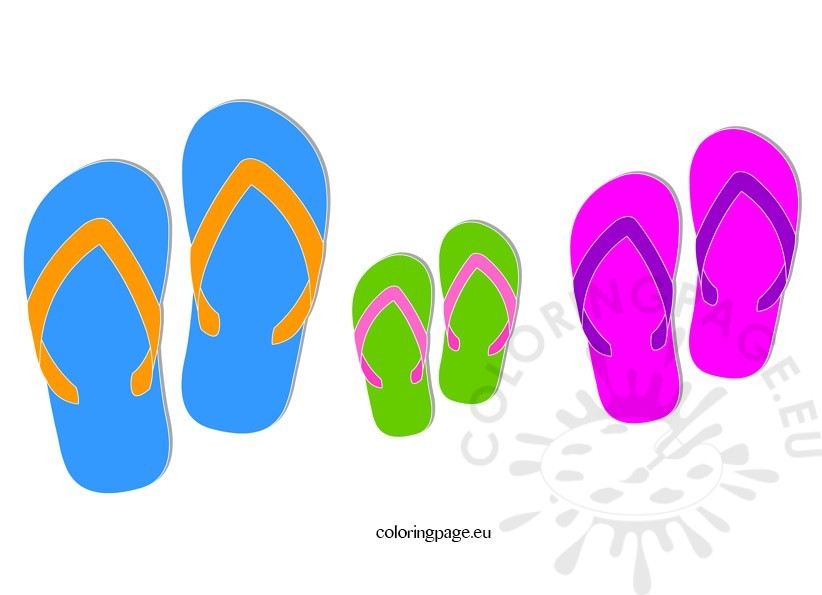822x595 Summer Flip Flop Clipart Coloring Page