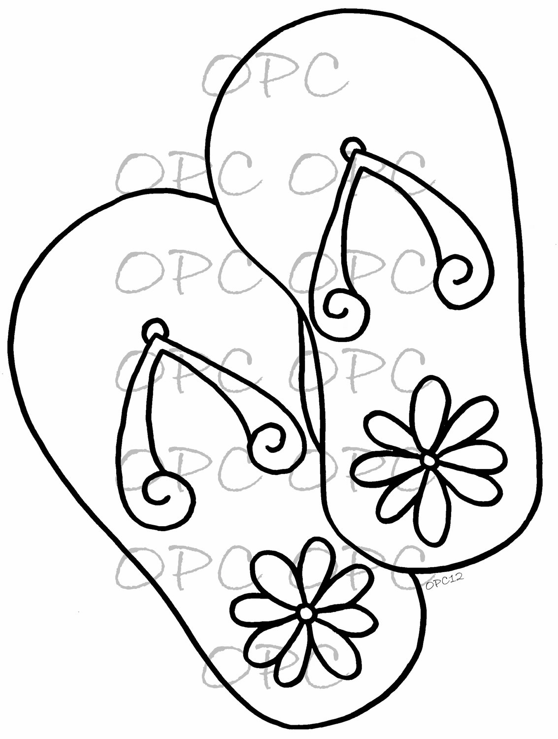 1133x1500 Printable Flip Flop Coloring Pages