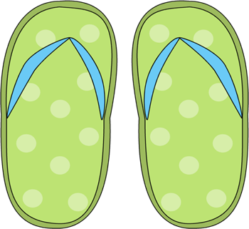 350x321 Green Polka Dot Flip Flops Clip Art