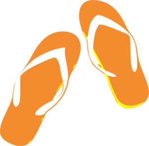 300x294 Orange Flip Flops Clip Art