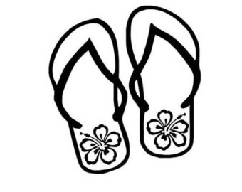 340x270 Flip Flop Clip Art Black And White Clipart
