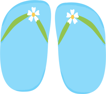 370x328 Blue Floral Flip Flops Clip Art