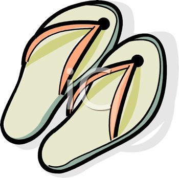 350x348 Picture Of A Pair Of Peach Colored Flip Flop Sandals In A Vector