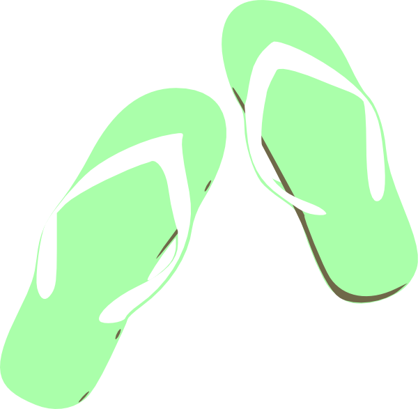 600x587 Green Flip Flops Clip Art