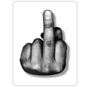 375x360 Middle Finger Flipping The Bird White Background Stickers By