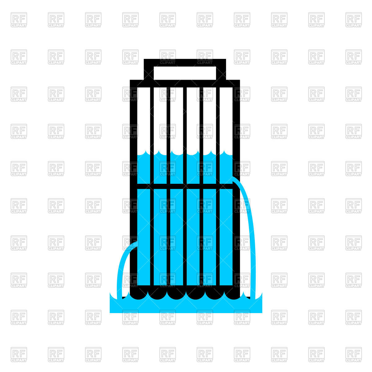 1200x1200 Flood Building, House With Water Royalty Free Vector Clip Art