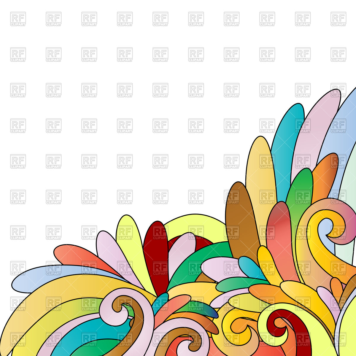1200x1200 Floral Multicolor Design Background Royalty Free Vector Clip Art